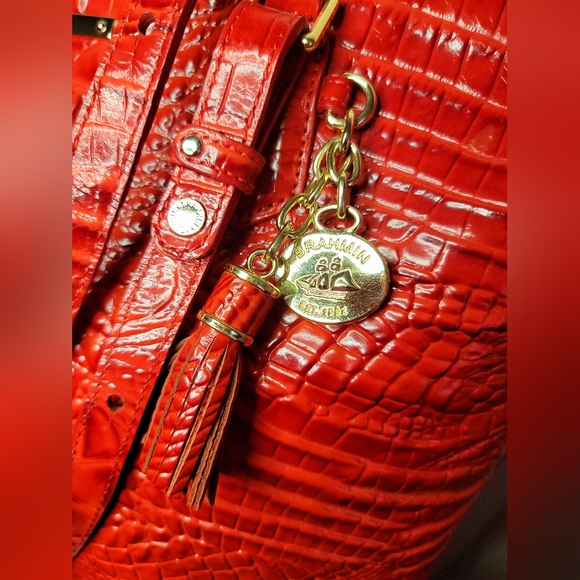 Brahmin Melbourne leather crocodile embossed asher purse - Picture 11 of 16